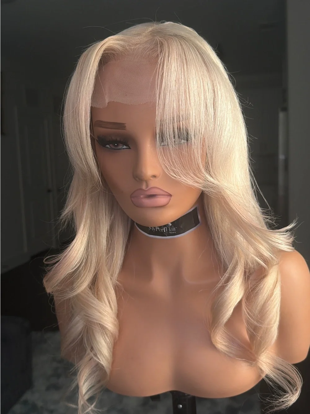 Blonde Lace Front Wig with Soft Waves blend with a splash of pink and gray